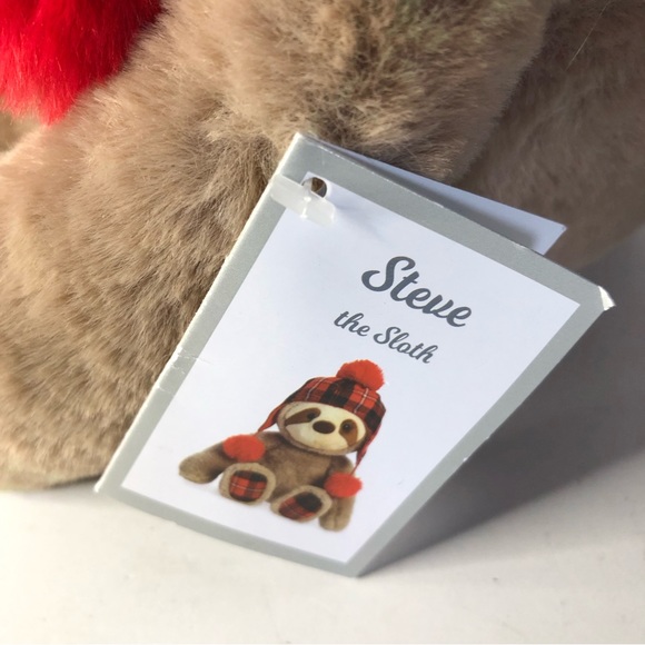 Aurora Steve the Sloth 12 inch Holiday Tartan Collection 2021 Plush Stuffed Toy - Picture 3 of 6